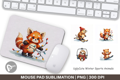 Winter Sports Animals Mouse Pad Product Image 1