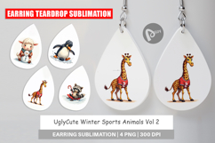 Winter Sports Animals Earring Product Image 1
