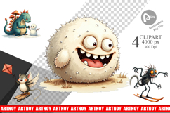 Woodland Monsters Sports Clipart Product Image 1