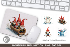 Yeti &amp; Gnome Winter Games Mouse Pad Product Image 1