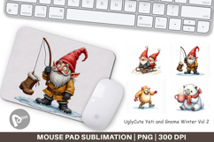 Yeti &amp; Gnome Winter Games Mouse Pad Product Image 1