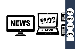 Digital News Blog Live Streaming Illustration Vector Product Image 1