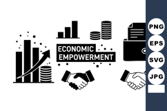 Economic Empowerment Growth Icons Handshake Wallet Printer Product Image 1