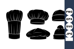 Vector Set of Chef Hats and Winter Knit Caps Product Image 1