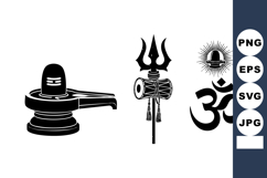 Shiva Lingam with Trident and Om Symbol Illustration Product Image 1