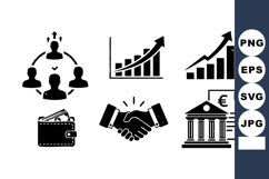 Business Growth Financial Icons Vector Set Product Image 1
