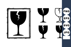 Broken Glass Fragile Symbol Vector Design Product Image 1