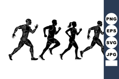 Running Human Silhouettes Robotic Athletic Designs Product Image 1