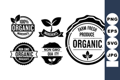 Organic Ingredients Badges Labels with Quality Seals Product Image 1
