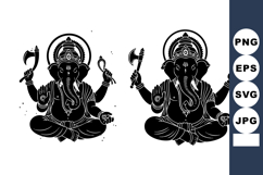Ganesha Hindu God Silhouette Vector Illustration Product Image 1