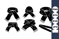 Black and White Vector Scarves Illustration Product Image 1
