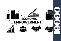 Economic Empowerment Icons Growth Chart Wallet Handshake Product Image 1