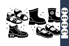 Black and White Footwear Vector Illustration Product Image 1
