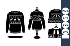 Black Christmas Sweater and Jumper Vector Illustration Product Image 1