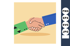 Handshake business agreement vector with green and blue slee Product Image 1