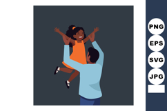 Father Lifting Daughter Playing Together Happy Family Bondin Product Image 1