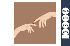 Hands with ladybugs touching each other vector illustration Product Image 1