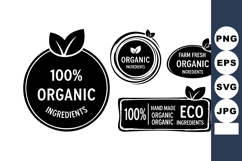 Organic Eco Leaf Labels for Fresh Ingredients Product Image 1