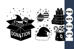 Christmas Donation Box Gifts Baubles Candy Vector Product Image 1