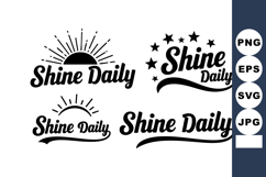 Shine Daily Motivational Text Sun Stars Product Image 1