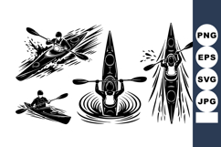 Kayaking Sport Vector Illustration with Paddler Product Image 1