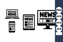 Digital News Icons Laptop Tablet Smartphone Product Image 1