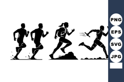Silhouette Runners Jogging Sprinting Relay Race Product Image 1