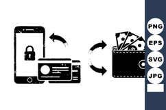 Mobile Payment Transaction Credit Card Wallet Icon Product Image 1