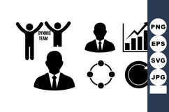 Dynamic Team Business Icons with Graph Arrows Product Image 1