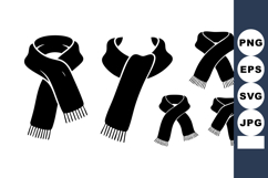 Black Scarf Silhouette Vector Collection Various Styles Product Image 1