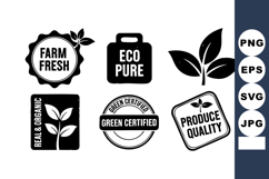 Eco Friendly Farm Fresh Organic Quality Labels Vector Product Image 1