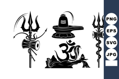 Shiva Trident Lingam Om Symbol Vector Art Product Image 1