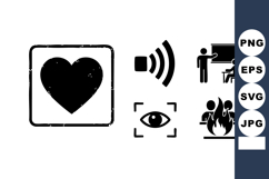 Grunge Style Icons Love Sound Eye Education Campfire Product Image 1