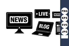 Digital News Media Icons Blog Live Streaming Product Image 1