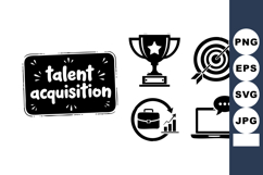Talent Acquisition Icons with Trophy Target Briefcase Laptop Product Image 1