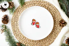 Cute Christmas Sloth Stud Earrings SVG | Laser Cut Jewelry Product Image 7