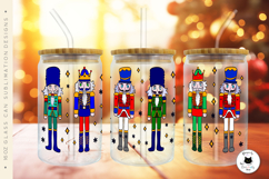 Nutcracker Glass Can Full Wrap | Christmas Libbey Glass PNG Product Image 3