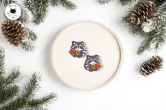 Cute Raccoon Stud Earrings | Autumn Earrings SVG Product Image 6