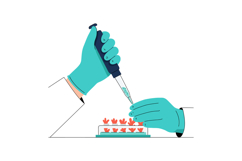 Scientist wearing gloves using pipette to transfer liquid on Product Image 1