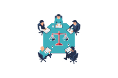 Group of business professionals discussing legal matters aro Product Image 1