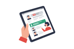 Human resources recruitment process with digital tablet flat Product Image 1
