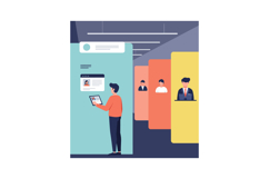Man using tablet for identity verification in modern office Product Image 1