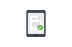 Modern smartphone displaying document with checkmark icon fl Product Image 1