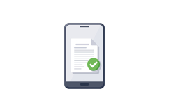 Smartphone displaying document with checkmark icon in flat m Product Image 1