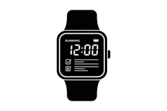 Digital fitness smartwatch with running activity display fla Product Image 1