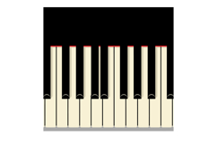 Piano keyboard close-up with black and white keys flat minim Product Image 1