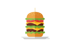 Double cheeseburger with tomato lettuce and sesame bun in fl Product Image 1