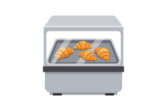 Croissants baking inside modern electric oven with glass doo Product Image 1