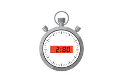 Stopwatch with digital red display and gray metallic case fl Product Image 1