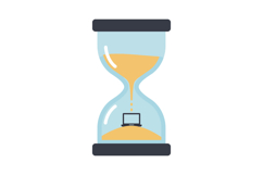 Hourglass with flowing sand and laptop inside flat minimal d Product Image 1